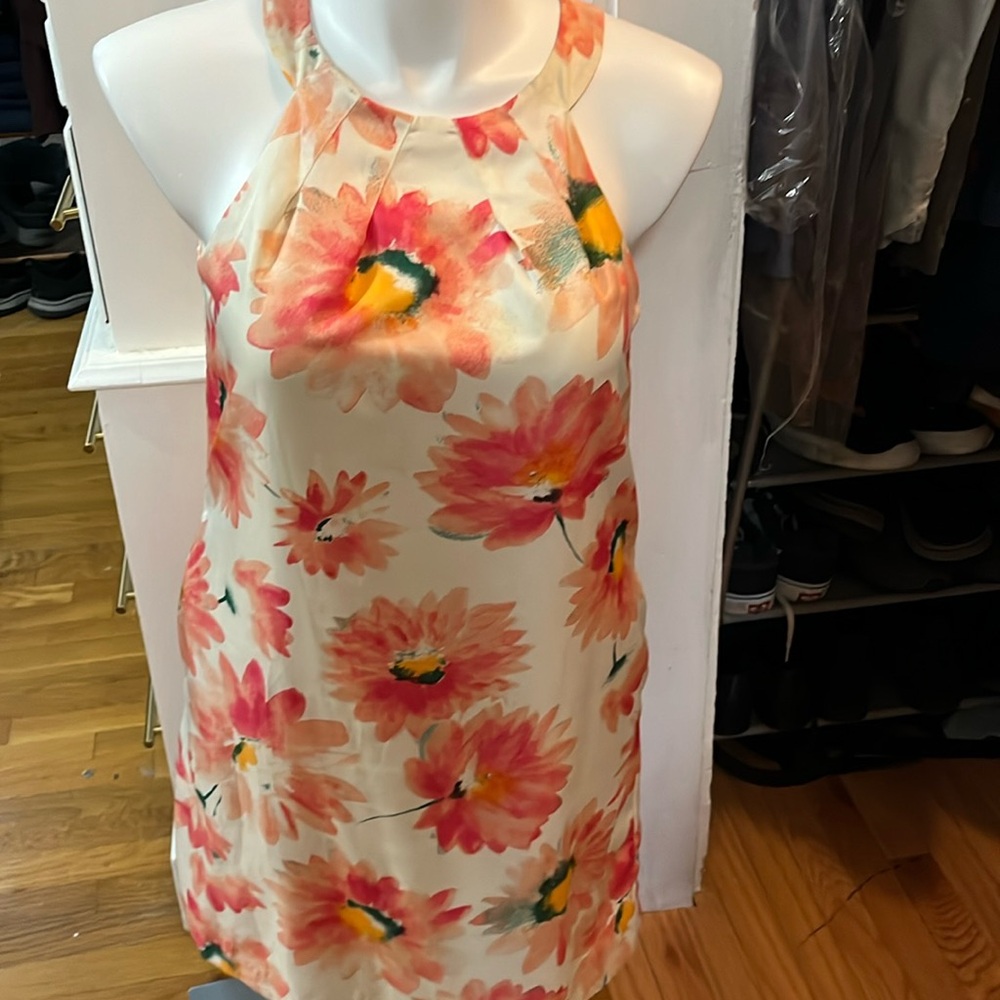 Donna Morgan lovely flowered halter dress,12
